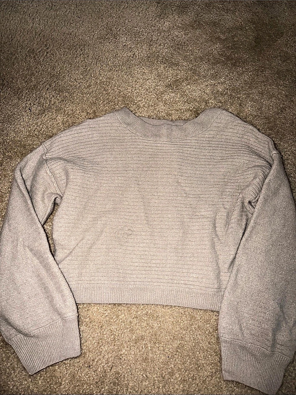 Free People Cashmere Cropped Crewneck in Gray Like New